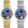 JewelryWe Trump-Attentat Orologio da polso elastico per uomo e donna, Donald Trump Survived Shot Fist Raised Analogico, al quarzo, in acciaio inox, con numeri romani