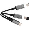 WASRUYI Adattatore da USB C a jack per cuffie (2 in 1) doppio splitter di tipo C per Apple iPhone 16 15 cavo di ricarica rapida Dongle DAC Aux adattatore audio compatibile per caricabatterie Samsung