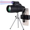 Ellenne TELESCOPIO ZOOM 12X50 HD CON TREPPIEDI PER FOTO CON SMARTPHONE CON LED E LASER - CANNOCCHIALE STELLE