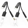 Kefiany Adattatore AUX per iPhone 2 in 1 (2 pezzi) da Lightning a 3,5 mm per auricolari, cavo splitter per caricabatterie, convertitore audio per Apple MFI Certified 11 12 13 14 Pro Max 7 8 Plus connettore di