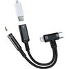 WASRUYI Adattatore Lightning da USB C a 3,5 mm per iPhone 16 15 14 13 Pro Max Jack per cuffie (2 in 1) AUX caricabatterie splitter cavo dongle per Apple cavo di ricarica compatibile per Samsung Galaxy doppia