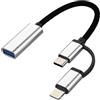zoyuzan Cavo OTG 3.0 da USB a USB C Lightning per Apple iPhone 15 Pro Max Plus 11 12 13 14 per iPad 10, Air 4/5, Mini 6, Pro12.9, compatibile con Samsung Galaxy Type C Thunderbolt Port Camera Cord CD
