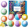 AONAT Set Regalo Bagno 9 Bombe da Bagno Quadrate 450g*9,Sali da Bagno Effervescenti con Oli Naturali e Sale Marino,Palline da Bagno Profumate 9 Fragranze,Cofanetto Benessere Donna,Regalo Natale Donna
