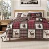 Great Bay Home Stonehurst - Copriletto reversibile per tutto l'anno, stile chalet, stile rustico, con 1 federa, 2 pezzi, colore: rosso/nero