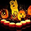 IDEALHOUSE Candele a LED a forma di zucca, senza fiamma, decorazione per | Cambio di colore RGB + luce bianca calda, dimmerabile, timer, funzionamento a batteria, telecomando, decorazione di Halloween