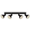 Briloner Leuchten - Lampada da soffitto retrò, plafoniera retrò a 4 luci, faretto da soffitto E14, orientabile, nero/bianco, 550 x 140 x 60 mm, 2674-045, nero/bianco