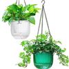 Melphoe Confezione da 2 fioriere autoirriganti da appendere, per interni, 16,5 cm, per esterni, con 3 ganci, fori di drenaggio per giardino e casa