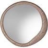 DRW Specchio da parete rotondo moderno, in legno, colore naturale, 100 x 4,5 x 100 cm