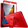 MoKo Antishock Cover per iPad 9a Gen/8a Gen/7a Gen, Rosso Brillante | Custodia Full Body Coperta Protettiva Anti-urti Protezione Completa e Sporco con Pellicola Integrata per iPad 10.2''