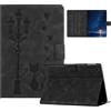 Generico DayQiQiPu Cover per Lenovo Tab M10 (3a Gen) TB-328FU/328XU 10,1 2022 Gatti in rilievo in sotto la luce della strada Modello di flip Custodia ultrasottile con Auto Sveglia/Sonno,Nero