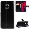 QiongniAN Cover per Huawei Mate 20 PRO,Custodia per Huawei Mate 20 PRO LYA-AL00 LYA-TL00 LYA-AL10 LYA-L09 LYA-LX9 LYA-L29 LYA-L0C Custodia Portafoglio in Pelle Flip Case Black