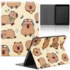 Stradvnaly Tablet Cover per Samsung Galaxy Tab S6 Lite 2022/2020 10,4, Carino Cartoon Anime Capybara Motivo con Funzione Pelle PU Holder Flip con Silicone Regolabile Protezione Antiurto Tablet Case,auricolare