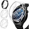 iVoler 3 Pezzi HD Clear Cover con Pellicola Protettiva per Huawei Watch GT 3 Pro 46mm, Copertura Completa Custodia Anti-Graffio Ultra Sottile Morbida TPU Case, 2 Trasparente + 1 Nero