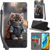 Haninsuze Cover per Huawei P30 Lite, Gatto | Pelle PU Portafoglio, Porta Carte, Magnetica, Libro, Antiurto Custodia