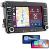 Moobsnry Autoradio per VW Passat B6 Golf 5 6 Polo Caddy Tiguan Touran Seat, Radio Auto 7 HD Touchscreen con Apple CarPlay e Android Auto Wireless, Bluetooth, Mirror Link, FM/AM RDS, EQ, Canbus, SWC, USB