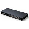 Yinker Switch PoE Gigabit 28 Porte 300W, 24 PoE+ 2 Uplink Gigabit + 2 Slot SFP Fibra, Modalità 250m/VLAN, AI Recupero Automatico, Metallo Silenzioso per Videosorveglianza IP