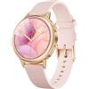 TOOBUR Montre Connectée Femme Petit Poignet, 37 mm Écran AMOLED Smartwatch Rond, Montre Connectée de Sport avec Podomètre, Smart Watch Compatible Android et iOS, Rose