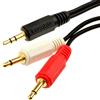 kenable Cavo Audio Splitter Stereo 3,5mm a Doppio Jack Mono 3,5mm OFC Placcato Oro 3m Nero