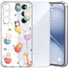 Choeeu ChoosEU Trasparente Cover per Samsung Galaxy A35 5G con Fiori, Gatto | Sottile TPU Silicone Trasparente Custodia, Disegni Colorate Fiore Fiori Motivo, per Ragazza, Antiurto Protettiva Morbido Case