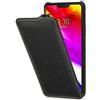 StilGut UltraSlim cover LG G7 ThinQ custodia flip-case apribile verticale in vera pelle, nero