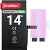 MOBILEX® Batteria per iPhone 14 | Senza Messaggio | Chip TI | 3279mAh | Batteria Interna | Adesivo Preinstallato | Capacità Originale
