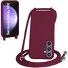 WenBaby Cover Compatible con Samsung Galaxy A06,Cellulare Girocollo Custodia con Cordino TPU Corda Silicone Case Bumper per Samsung Galaxy A06 Custodia, Rosso