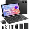 VELVDIVA Tablet 11 Pollici Android 16, 36GB RAM+512GB ROM (Espandibile 2TB), Octa-Core, 4G LTE + 5G WiFi, 2000 * 1200 INCELL,Widevine L1, GPS, Tablet con Tastiera, Penna, Mouse e Custodia/Negro