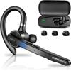 New Bee V5.1 Auricolare Bluetooth Singolo 72Hs Tempo di Gioco | Auricolari Mono Bluetooth con Doppio Microfono CVC8.0 per Lavoro Ufficio (Nero Completo-1 Pezzo)