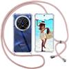 ISOI Cover con Cordino per Vivo X200 Pro, Custodia Trasparente con Collana Tracolla Laccio Collo Ultra Sottile Morbido TPU Silicone Antiurto AntiGraffio Case, Rosa