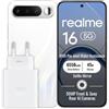 realme 16 5G Smartphone 6+256GB, White | Batteria 6550mAh, Ricarica Rapida 45W, Display AMOLED 6,57 pollici, 120Hz, Fotocamera AI 50MP, Dimensity 6400 Turbo, IP69