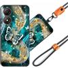 JEZSTHAI Cover Compatibile con ZTE Blade A34 Custodia in Silicone TPU Morbido con Cordino/Laccio Tracolla Cellulare,Antiurto AntiGraffio Protettiva Bumper Case con Disegno Motivi,Cover*A04