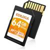 Ediloca Scheda SD da 64GB EF2, fino a 100MB/s in Lettura, UHS-I, C10, U3, V30, video Full HD e 4K, scheda di memoria, scheda SD per fotocamera, indispensabile per fotografi professionisti