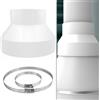 Trsnzul Riduttore di Tubo Condotto Adattatore per Tubo da 150mm a 100mm Riduzione di Tubo con 2 Fascette Stringitubo in Inox Riduttore per Condotti di Ventilazione Adattatore per Condotto