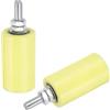 QUARKZMAN 2Pz Rullo Guida in Nylon per Cancello Scorrevole da 3 Giallo | con Gruppo di Supporto, Guidatore Universale per Cancello Scorrevole con Cuscinetti a Sfera Sigillati per Porta Scorrevole
