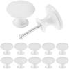 TsunNee 12 Pomelli vintage per armadi, eleganti pomelli per cassetti, maniglie antiche per mobili da cucina, rotondi pomelli per mobili 30 mm, bianco