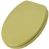 Schläfer - Sedile Copriwater in Legno Mdf Universale forma Ovale, Verde Muschio, Coprivaso, Tavoletta Copri Wc 4638109 Weser con Cerniere Regolabili in Ottone Cromato, Copritazza per Wc