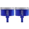 SHDIATOOL Punta per Trapano Diamantata 2PC 60mm Sega a Tazza con Gambo Triangolare per Porcellana Ceramica Piastrella Granito Marmo
