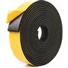 XLTBOMS 4 M Nastro Autoadesivo in Schiuma Nero - Guarnizione Adesiva/Nastro Adesivo Paraspifferiper per Porte e Finestre, Neoprene Adesivo Isolamento Termico e Tenuta | Larghezza 25 mm x Spessore 3 mm