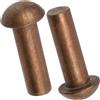 AERZETIX Set di 12 rivetti pieni in rame Ø5x16 mm/testa semitonda