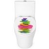 BURAKH Sedile WC universale regolabile da 45,7 cm in MDF, adatto alla maggior parte dei WC ovali, standard in legno MDF, sedile WC + accessori (pietre colorate)