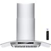 Iamsii Cappa da cucina da 76,2 cm, in vetro temperato 900 CFM, controllo remoto/gesto/touch, ventola di ventilazione in acciaio inox con ventola di scarico a 4 velocità, luci regolabili, modalità memoria