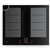 Klarstein ChefFusion - Piano cottura a induzione con cappa aspirante e telaio in alluminio, 60 cm, 4 zone, 7200 W, 504,3 m³/ora, zone flex, ricircolo & scarico