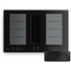 Klarstein ChefFusion - Piano cottura a induzione con cappa aspirante, 80 cm, 4 zone, 7200 W, 504,3 m³/ora, zone flex, ricircolo & scarico
