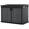 Armadio Porta Attrezzi o Bidoni Differenziata 2 Ante e Coperchio Keter Cortina Mega 190,5x109,3x132,5 cm in Evotech+ Grigio