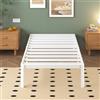 Lutown-Teen Rete Letto Singolo 90x200 cm a Doghe, Struttura Letto con Gambe ad Angolo Curvo, Giroletto Singolo Alta 30 cm in Ferro, Spazio Aggiuntivo Sotto, Montaggio Facile, Silenzioso, Bianco