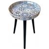 Simmer Stone Tavolino rotondo per interni con gambe in legno rimovibili a 3 gambe, tavolo versatile, ideale per tavolini da caffè rotondi, tè e relax 45 cm (Bohemian)