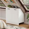 MSFE Mobile sottotetto con 2 Porte Armadio per Tetto Spiovente Bianco con Piedini Regolabili 80x46x81.5CM adatto per il salvaspazio sotto tetti spioventi (2 Porte)