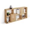 Mobili Fiver, Libreria bassa XS Iacopo con ante (160,8 x 80 cm), Rovere Rustico, Libreria da Muro o Divisoria per Soggiorno, Ufficio, Made in Italy