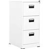 Tidyard Arrmadio,Classificatore,Cassettiera,Schedario,Archvio,per Documeenti,per Ufficio,con 3 Cassetti,in Metallo,46x62x102,5 cm,Cassetti Arredo Studio,Schedario con Casseti,Bianco