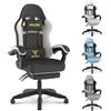 bigzzia Sedia Gaming, Sedia da Gaming in Velluto, Sedia Ufficio (Nero) | Tocco piacevole sulla pelle, Reclinazione 90°‑135°, Poggiatesta e Supporto Lombare, Alta Qualità per Casa, Stanza e Ufficio